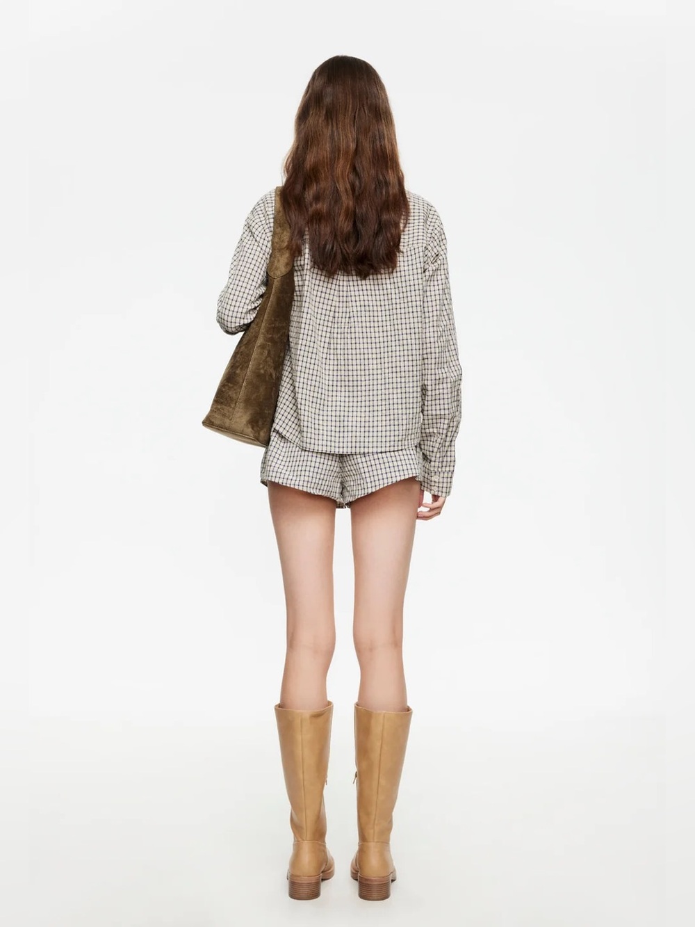 Lioness Nirvana Shirt | vintage beige plaid A3 - Picture 2 of 6